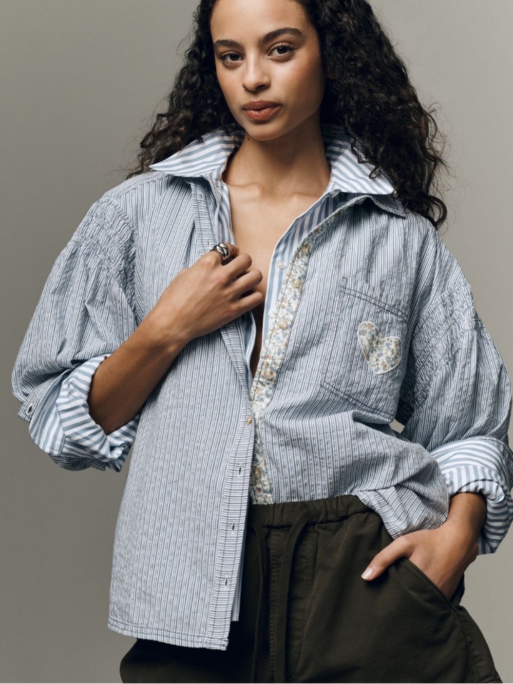 ANTHROPOLOGIE Heart Pocket Blouse